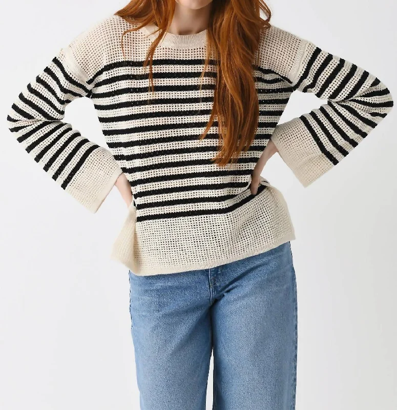 Chic Women's Attire Summer Deals Candabelle Sweater In Ecru/noir