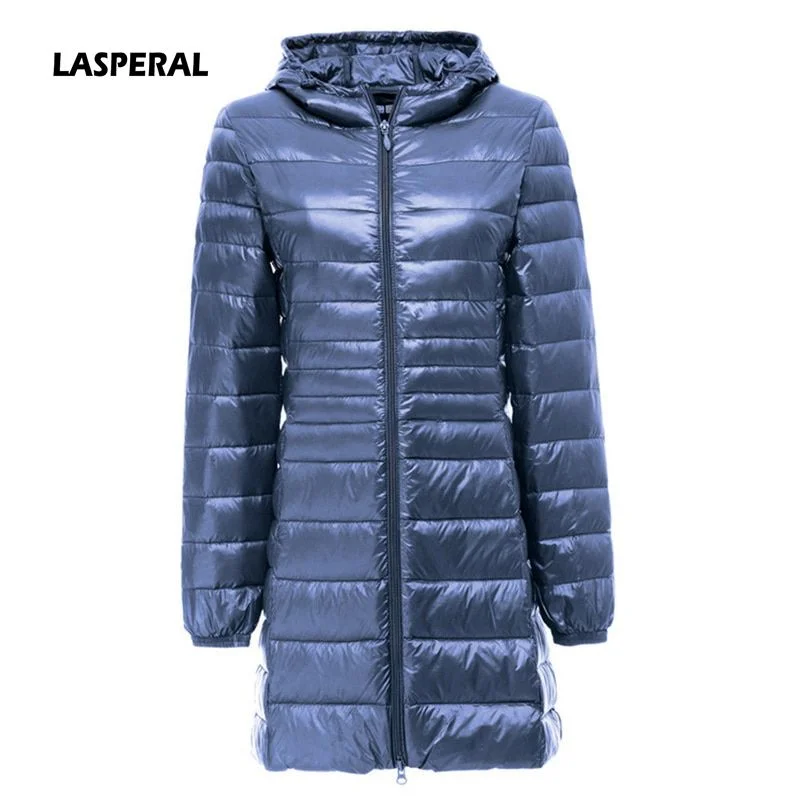 Women's Comfortable Garments LASPERAL 2018 Womens Fashion Winter Light Down Jacket 90% Duck Down Hooded Jackets Long Warm Slim Coat Winter Jacket Women Parka