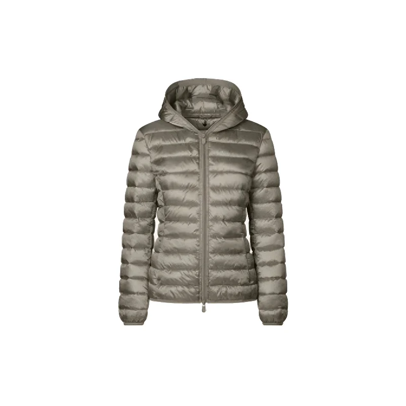 Shop Stylish Fashion At Unbeatable Prices Now Woman's Alexis Hooded Puffer Jacket in Rainy Beige