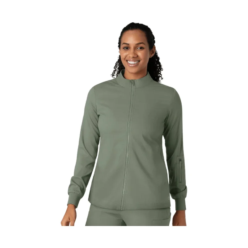 Women's Elegant Clothes Wonder Wink Women's Warm Up Scrub Jacket - Sage Heather