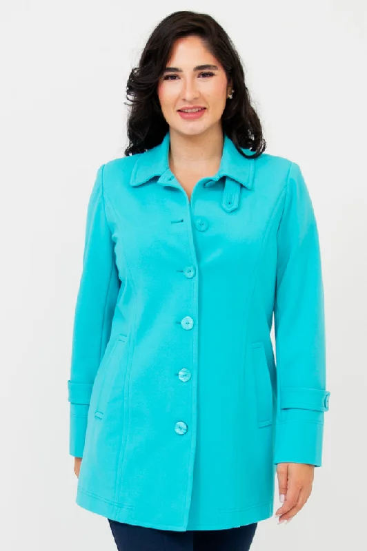 Women's Formal Apparel Tulip Jacket, Turquoise, Modal