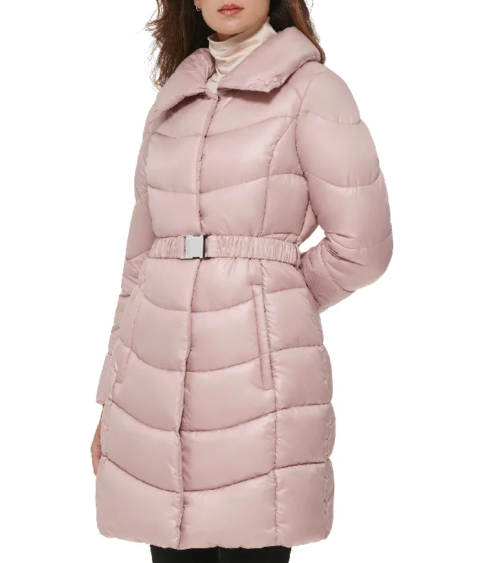 Fashion-Forward Styles At Incredible Discounts Cire Belted Puffer With Funnel Neck