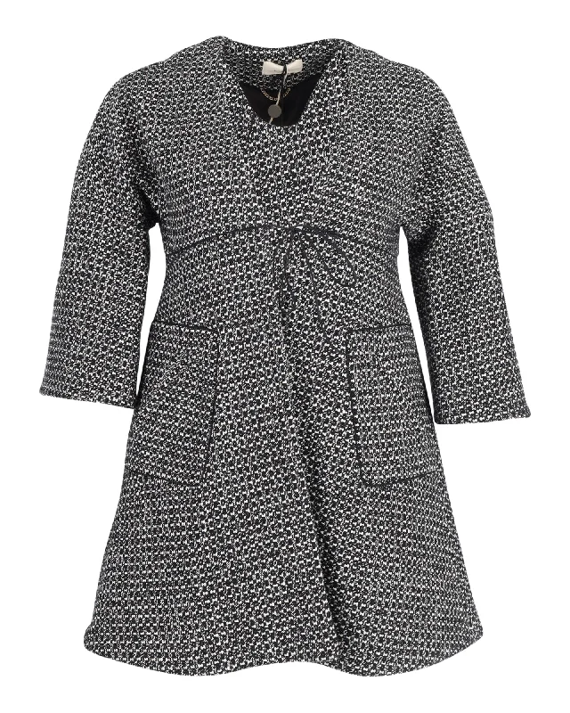 Stylish Women's Outerwear Apparel Ba&Sh Textured Short Coat in Black and White Cotton