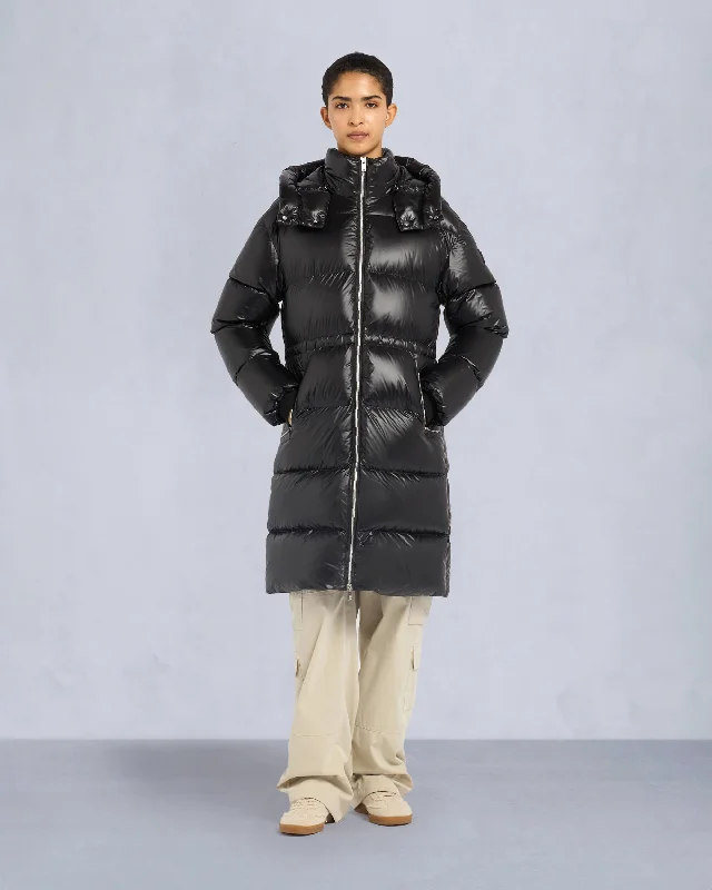 Women's High-Fashion Garments Juniper Long Down Puffer Black