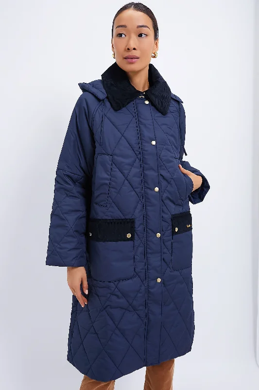 Classic Clothes For Women Navy Cookston Quilted Coat