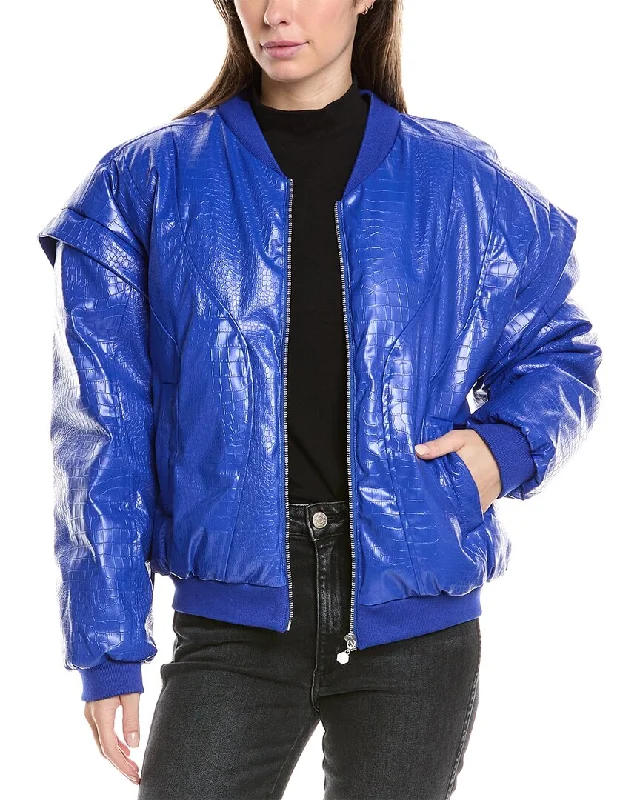 Women's Trendy Activewear Apparel OW Collection Croc Bomber Jacket