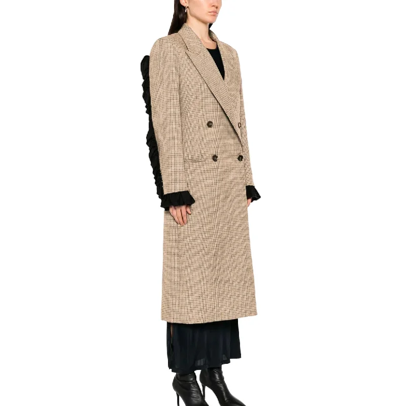 Affordable Women's Clothing Women's Microcheck Wool Coat Sand