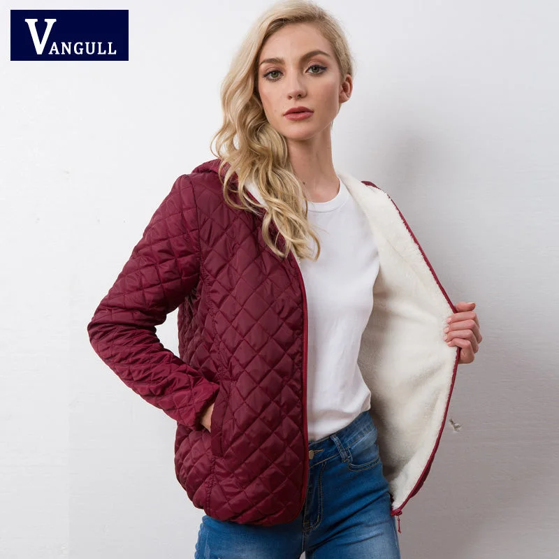 Women's Outdoor Activity Garments Autumn 2018 New Parkas basic jackets Female Women Winter plus velvet lamb hooded Coats Cotton Winter Jacket Womens Outwear coat