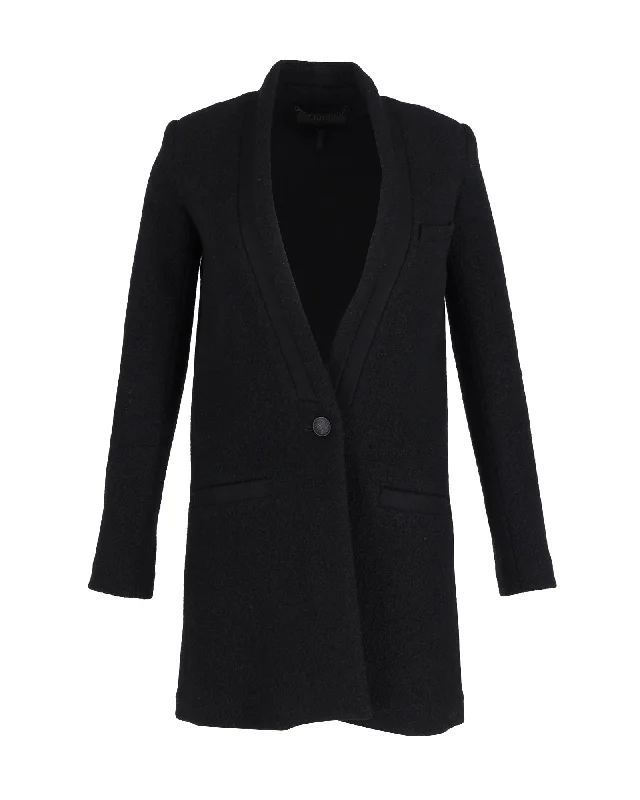 Flash Sale On Stylish Outfits – Hurry Before It's Gone Iro Collarless Single-Breasted Coat in Black Wool