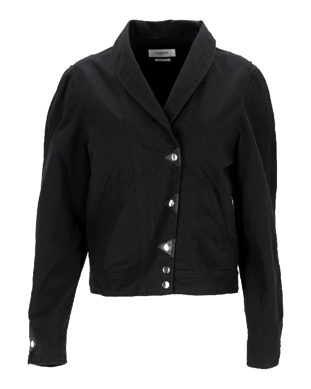 Women's Night-Out Outfit Isabel Marant Etoile Priest Jacket in Black Cotton