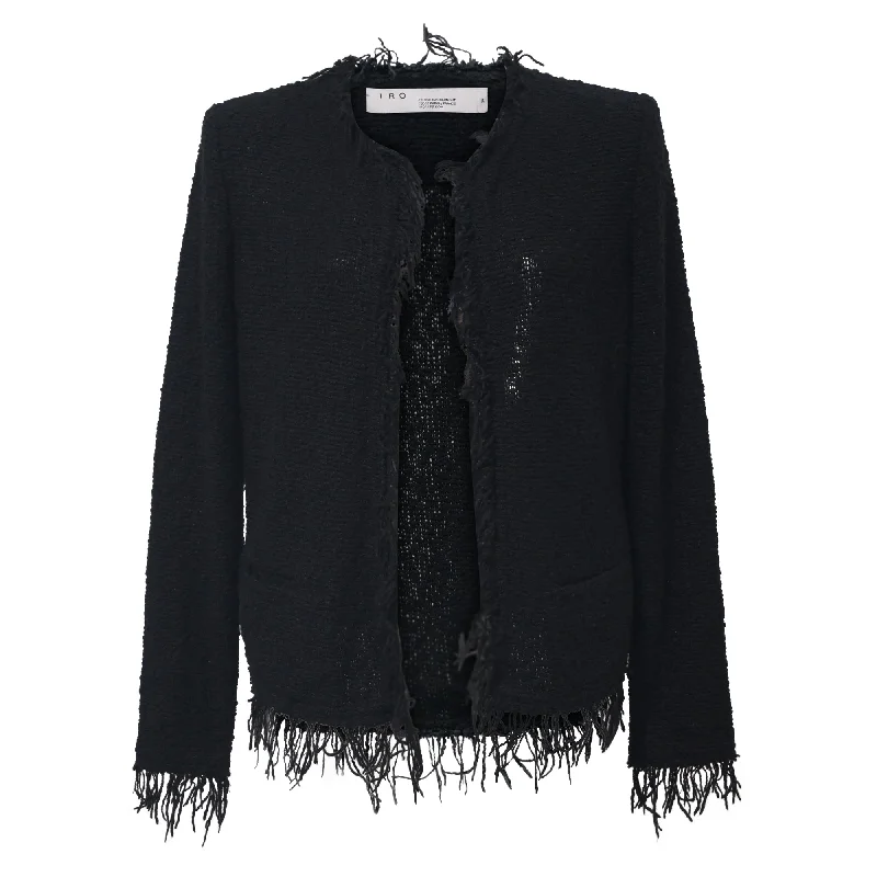 Exclusive Wardrobe Deals – Style Up For Less IRO Shivani Frayed Jacket in Black Wool