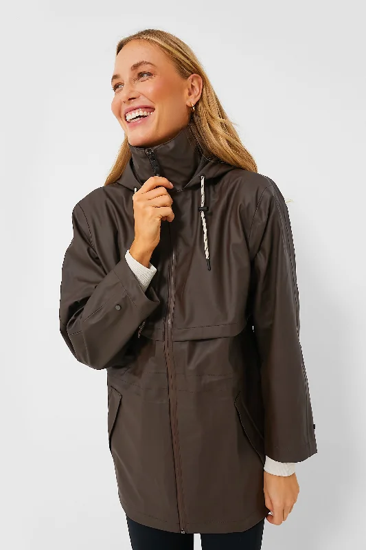 Women's Elegant Outfit Dark Truffle Alyssa Rain Jacket