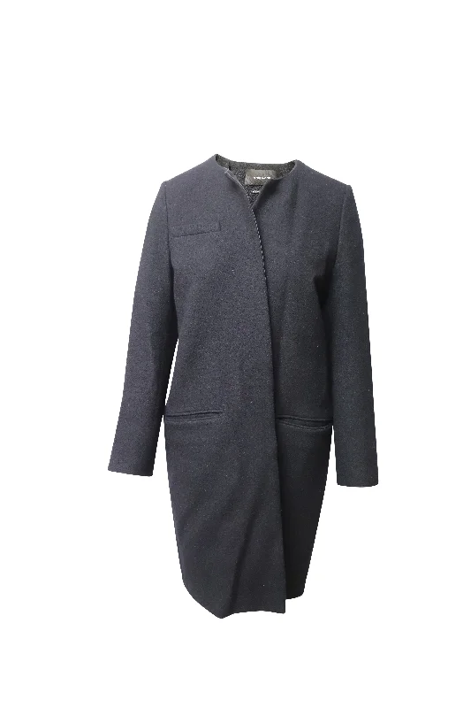 Refresh Your Wardrobe With Exclusive Discounts Isabel Marant Long Sleeve Coat in Gray Wool