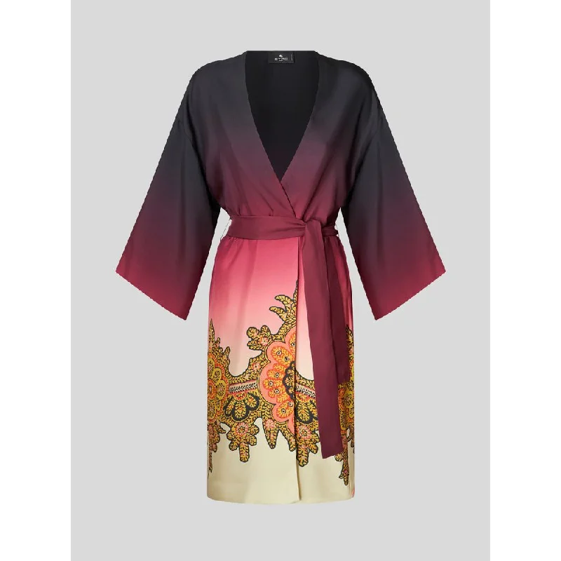 Women's Evening Outfit Colour Shaded Twill Duster Coat