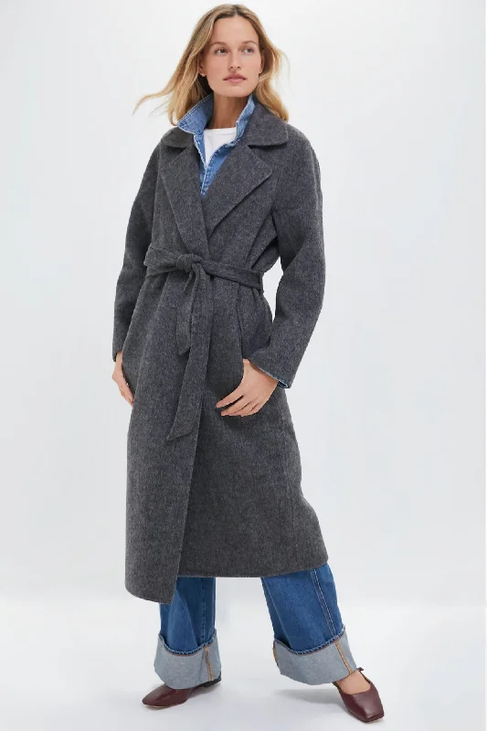 High-End Fashion, Low-End Prices – Don't Miss Out Dark Gray Georgia Wrap Coat