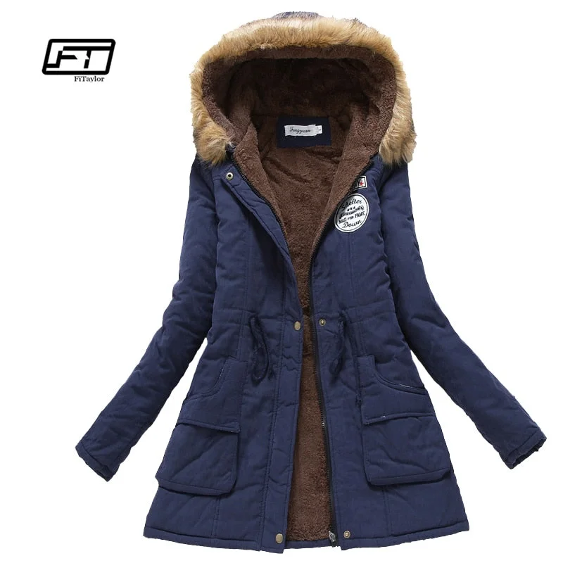 Seasonal Clearance Sale – Big Savings On Trendy Looks new winter military coats women cotton wadded hooded jacket medium-long casual parka thickness plus size XXXL quilt snow outwear