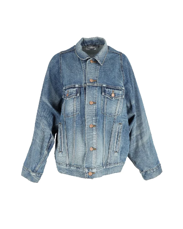 Women's Clothes For Outdoor Events Balenciaga Bell Sleeve Denim Jacket in Blue Cotton