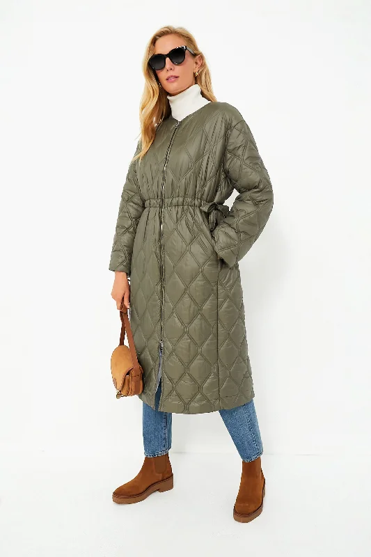 Women's Evening Outfit Kalamata Shiny Quilt Long Coat