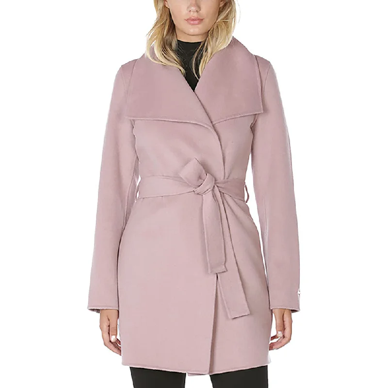 Women's Apparel TAHARI Women's Wool Wrap Coat with Tie Belt, Vintage Pink Powder