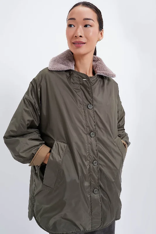 Fashion-Forward Styles At Incredible Discounts Reversible Kaki Drava Jacket