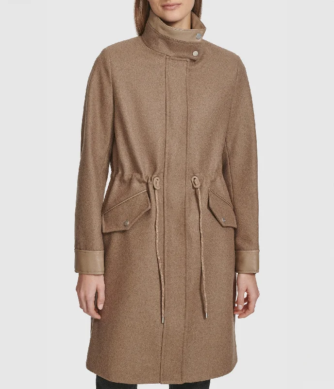 Women's Comfortable Garments Chesme Anorak Style Wool Coat