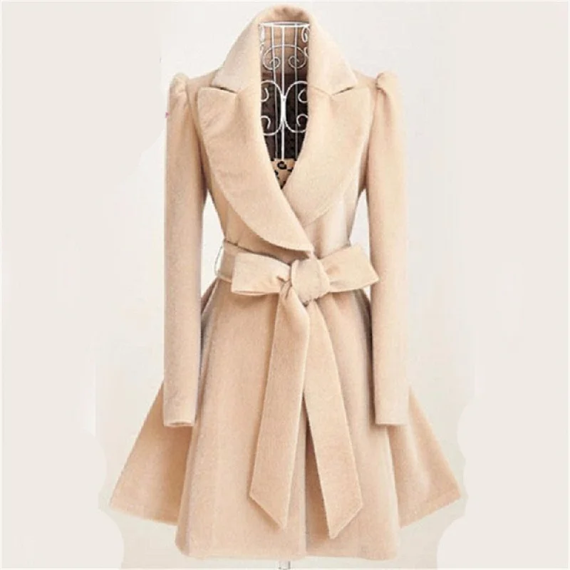 Women's Vacation Garments 2017 Especially long trench coat for women Slim female coat Sashes down Windbreaker Outerwear Autumn winter female trench coat