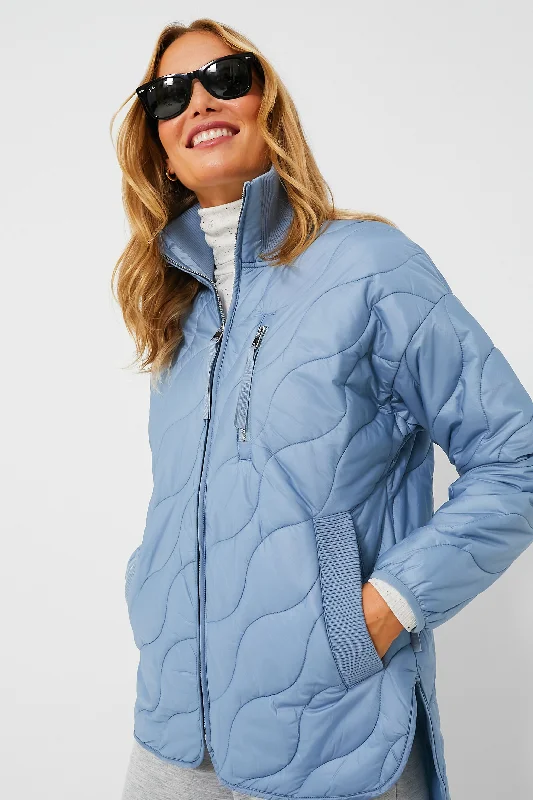 Women's Plus-Size Clothes Dusty Blue Danea Quilt Jacket