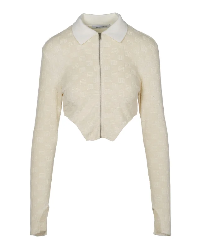 Women's Fashion Clothes Monogram Jacquard Cropped Jacket