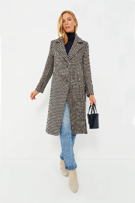 Shop Stylish Fashion At Unbeatable Prices Now Light Fawn Houndstooth Angelina Wool Jacket