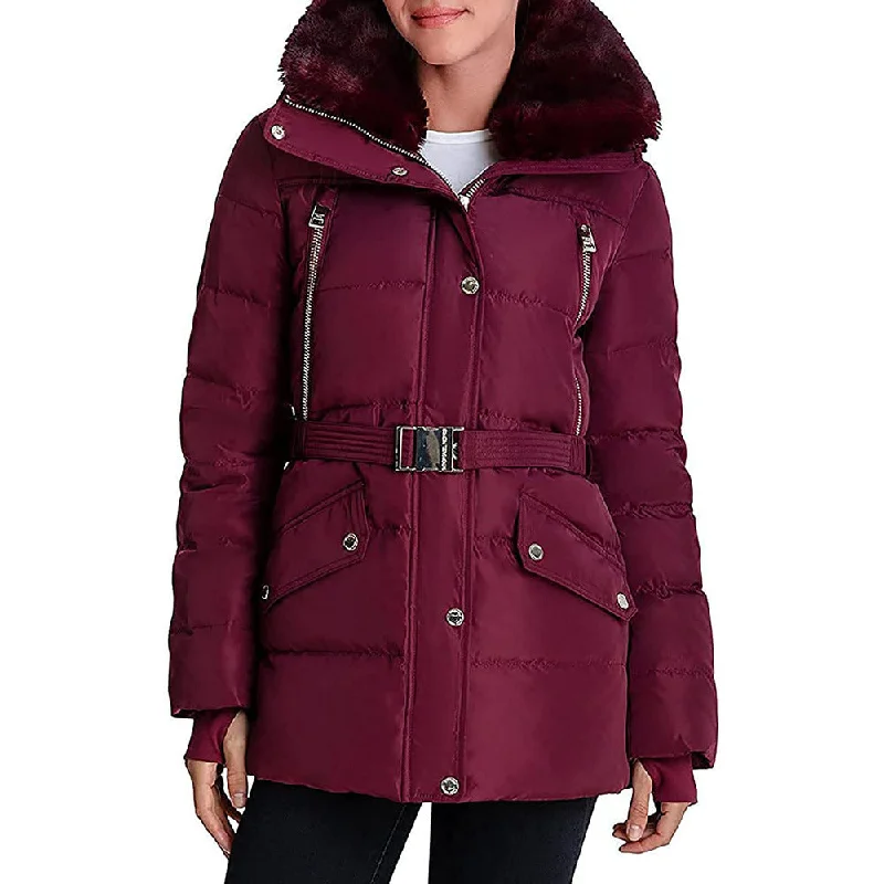 Women's Clothing Apparel Michael Kors Women's Mid-length Down coat-Dark Ruby