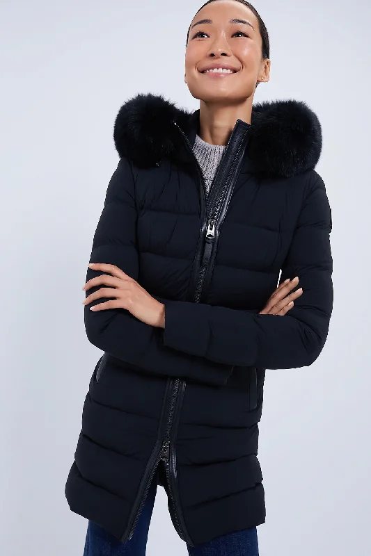 Women's Vacation Outfit Set Black Calla Down Coat