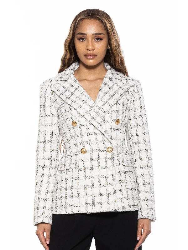 Women's Relaxed Clothes FARRAH TWEED CLASSIC DOUBLE BREASTED JACKET