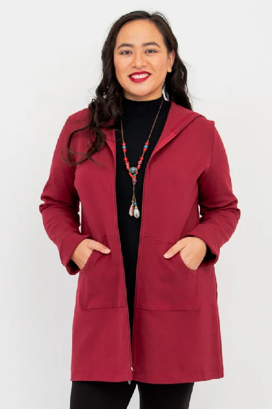 Affordable Fashion Clothing For Women Cortes Jacket, Burgundy, Cotton