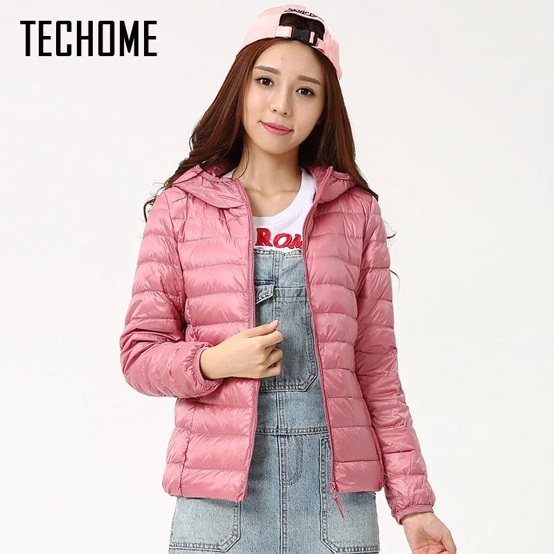 Women's Fashion-Forward Apparel Autumn Winter Down Jackets For Women Brand Designer Hooded Coat Ultra Light Duck Down Jacket Womens Hoodes Warm Winter Coats