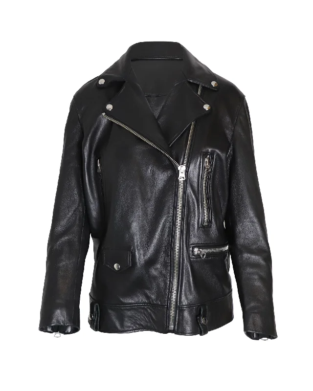 Women's Comfortable Garments Acne Studios Biker Jacket in Black Leather