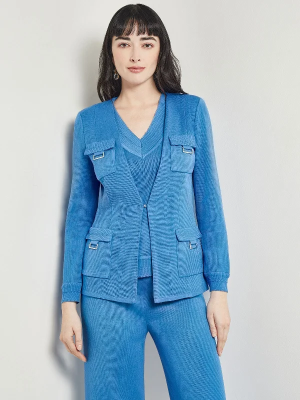 Must-Have Clothing Styles Now At Incredible Discounts Tailored Fit Jacket - Ribbed Detail Flat Knit