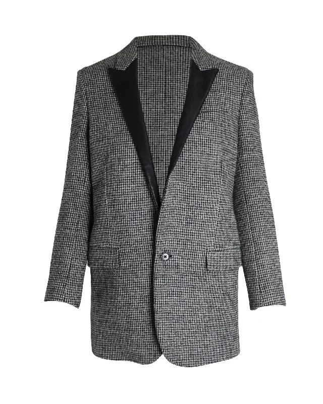 Casual Apparel For Women Saint Laurent Single-Breasted Jacket in Grey Wool