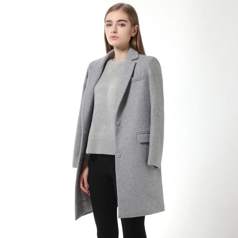 Plus-Size Women's Clothing 2017 Hot Sale Woman Wool Coat High Quality Winter Jacket Women Slim Woolen Long Cashmere Coats Cardigan Jackets Elegant Blend