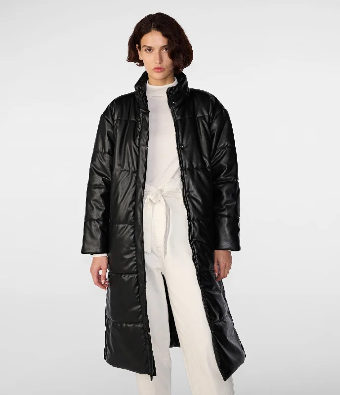 Seasonal Clearance Sale – Big Savings On Trendy Looks Oversized Faux Leather Puffer Jacket