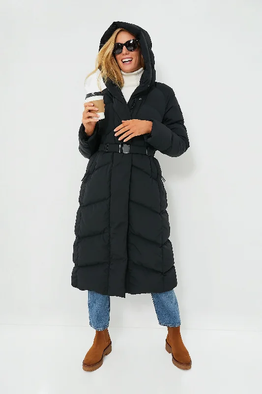 Plus-Size Women's Garments Black Noir Marlow Parka