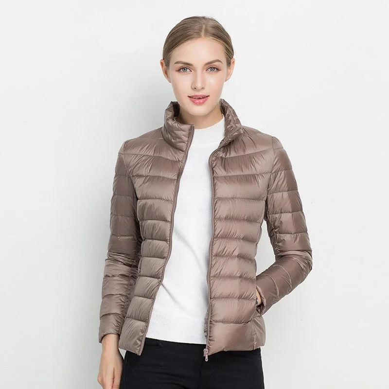 Must-Have Clothing Styles Now At Incredible Discounts Women Winter Coat 2018 New Ultra Light White Duck Down Jacket Slim Women Winter Puffer Jacket Portable Windproof Down Coat