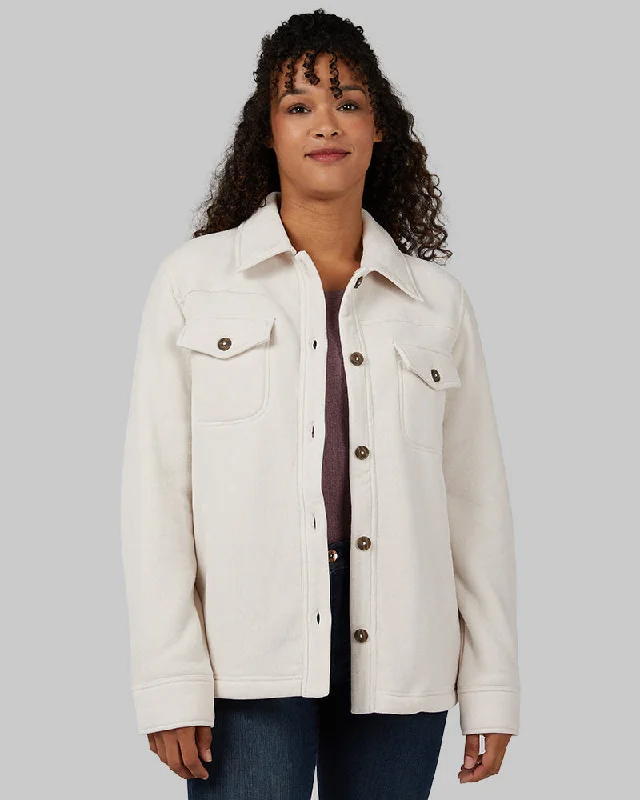 Women's Formal Event Outfit WOMEN'S VELVET SHERPA-LINED SHIRT JACKET