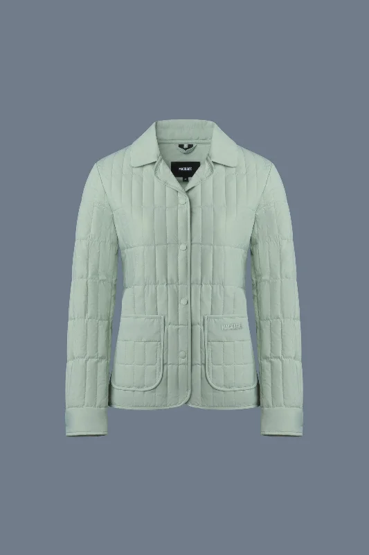 Dress In Style With Our Special Clothing Promotions SIAN Vertical Quilted Jacket with Spread Collar Jade