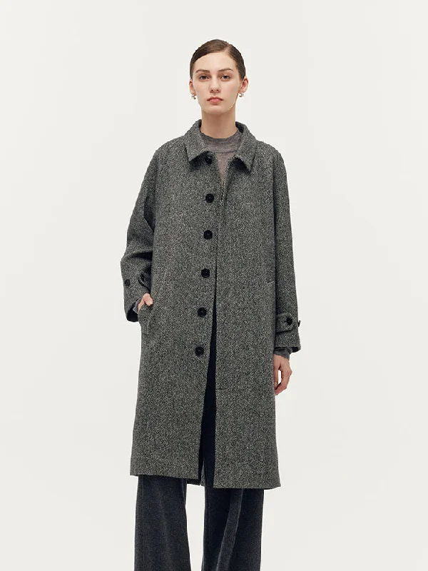 Women's Chic Apparel Washable Wool Blend Back Slit Unisex Overcoat