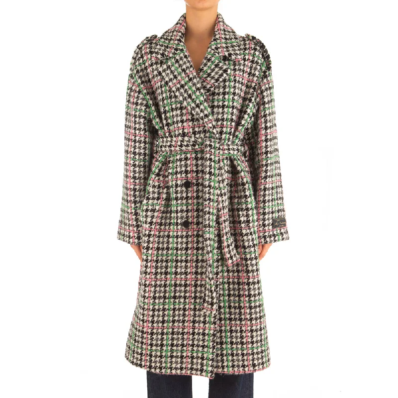 Comfortable Women's Clothing Women's Boucle' Check Pied De Poule Coat Grey