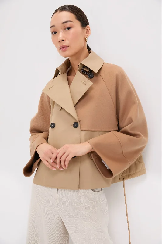 Chic Women's Outfit Camel Bazar Short Coat