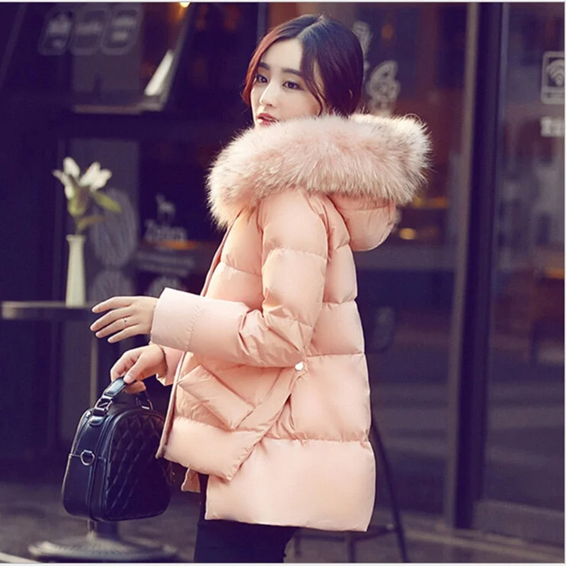 Women's Seasonal Clothing Women Parka 2015 Long sleeve Warm White Duck Down Winter Jacket Women Parka Cloak Coat Winter Coat Women manteau femme L218