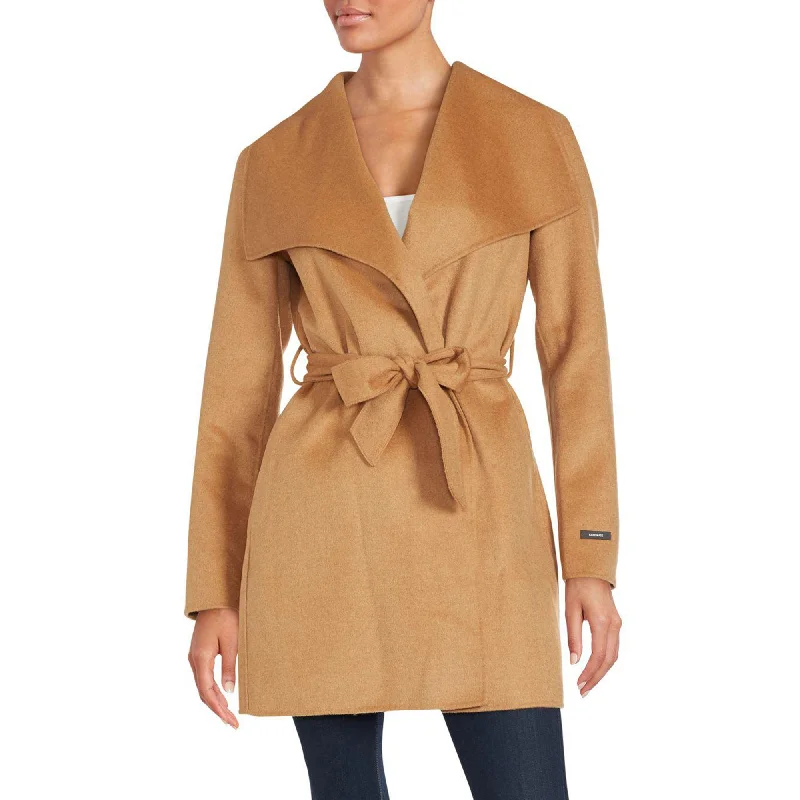 Timeless Women's Outfit T Tahari Women's Classic Double Face Wool Blend Wrap Coat, Camel