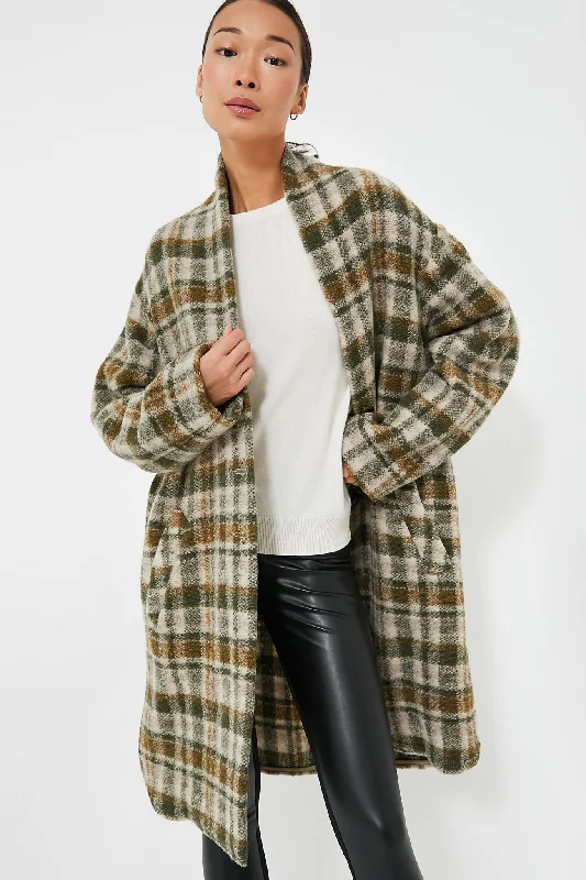 Chic And Affordable Fashion – Shop Now And Save Khaki Ecru Plaid Gabriel Coat