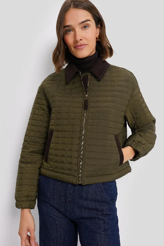 Women's Clothes For Work Events Army Green Box Quilt Mason Jacket